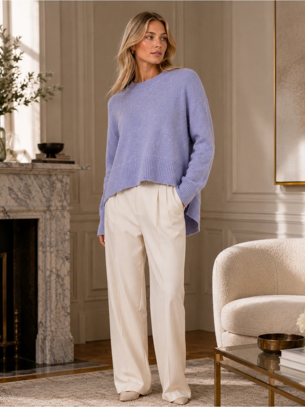 Club Monaco Women’s Alpaca Wool Sweater in Periwinkle Size XS